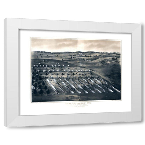 Camp of 196th Regiment - Schmidt 1860s White Modern Wood Framed Art Print by Schmidt