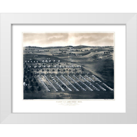 Camp of 196th Regiment - Schmidt 1860s White Modern Wood Framed Art Print by Schmidt