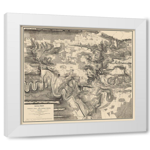 Fishers Hill Cedar Creek Battlefields Virginia White Modern Wood Framed Art Print by Sheridan