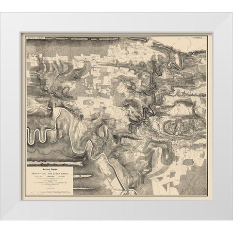 Fishers Hill Cedar Creek Battlefields Virginia White Modern Wood Framed Art Print by Sheridan