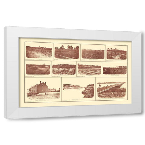 Buildings And Forts Virginia - BIEN  1895 White Modern Wood Framed Art Print by Bien