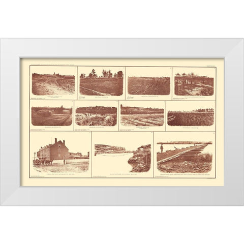Buildings And Forts Virginia - BIEN  1895 White Modern Wood Framed Art Print by Bien