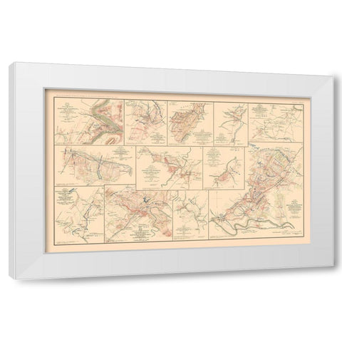Battle Positions Virginia West Virginia White Modern Wood Framed Art Print by Hotchkiss