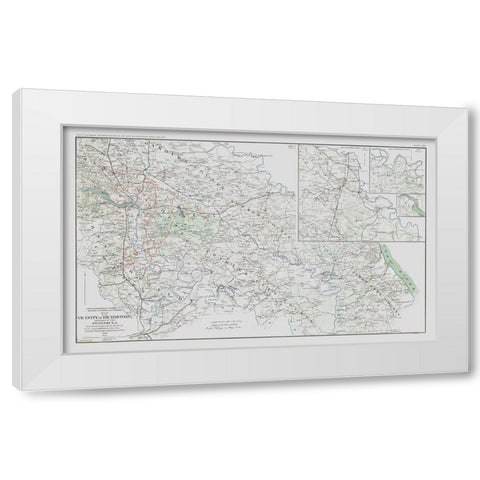 Counties Vicinity Virginia Battle Survey White Modern Wood Framed Art Print by Campbell