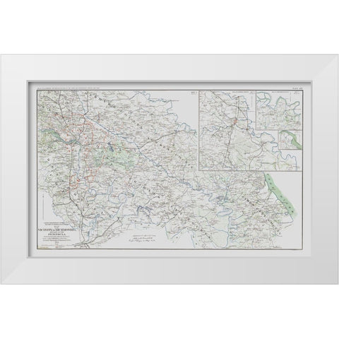 Counties Vicinity Virginia Battle Survey White Modern Wood Framed Art Print by Campbell