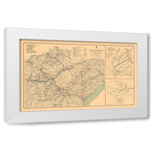 Army of Cumberland Virginia 3 Views - Bien 1894 White Modern Wood Framed Art Print by Bien