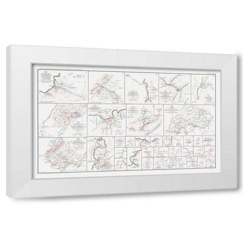 Views of Calvary Engagements Virginia - Bien 1894 White Modern Wood Framed Art Print by Bien