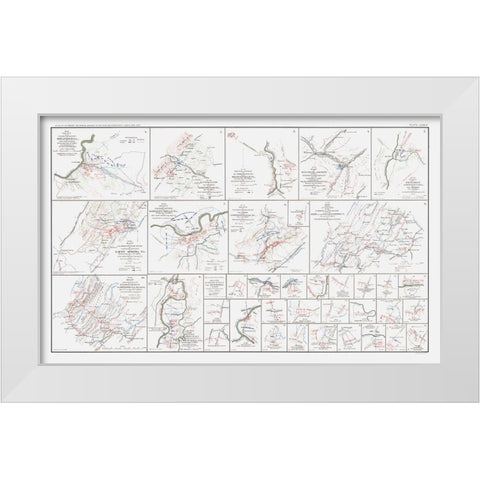 Views of Calvary Engagements Virginia - Bien 1894 White Modern Wood Framed Art Print by Bien