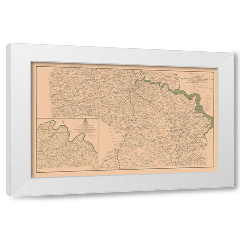 Battlefield Chancellorsville James River Virginia White Modern Wood Framed Art Print by Campbell