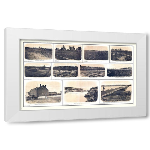 Battlefields of Virginia - Bien 1894 White Modern Wood Framed Art Print by Bien