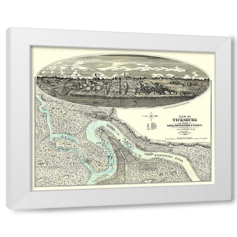 Vicksburg Mississippi with Vicinity White Modern Wood Framed Art Print by Wrotnowski