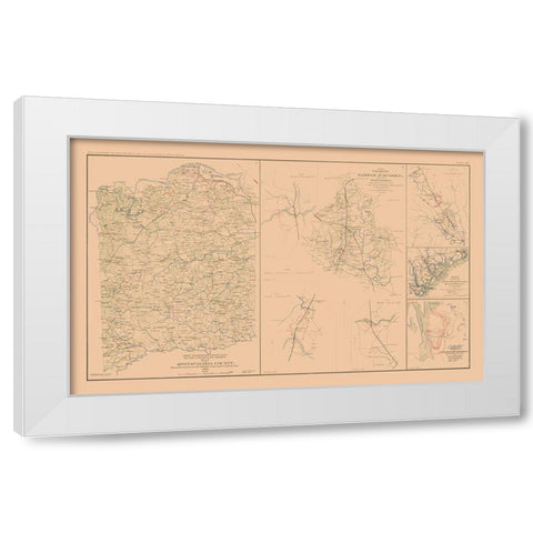 Spotsylvania County Hanover Junction White Modern Wood Framed Art Print by Campbell