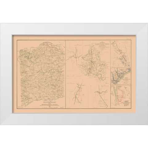 Spotsylvania County Hanover Junction White Modern Wood Framed Art Print by Campbell
