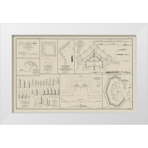 Petersburg Rebel Lines Mobile Defenses - Bien 1894 White Modern Wood Framed Art Print by Bien