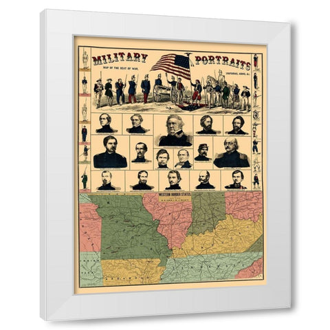 Western Border States Military Portraits White Modern Wood Framed Art Print by Lloyd