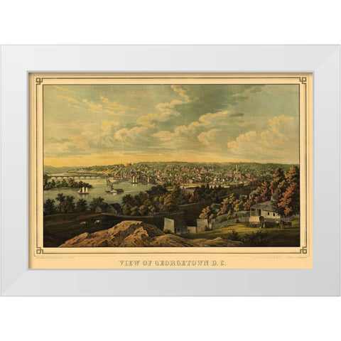 Georgetown Washington DC - Sachese 1855 White Modern Wood Framed Art Print by Sachese