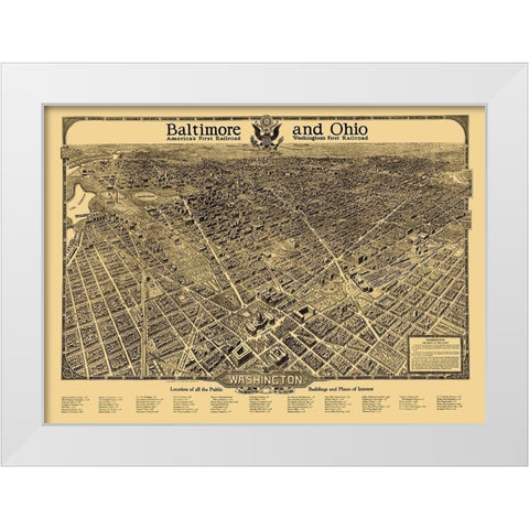 Washington DC - Olsen 1922 White Modern Wood Framed Art Print by Olsen