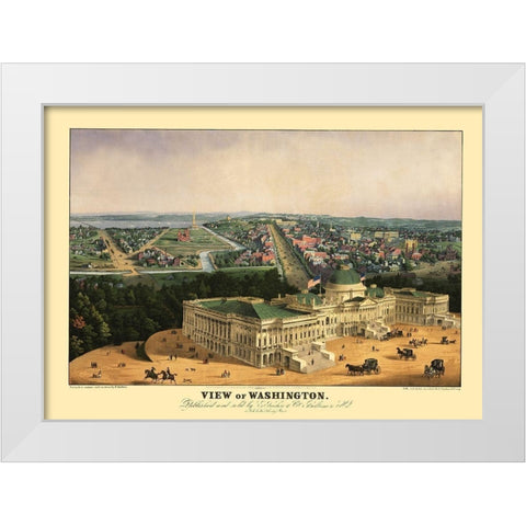 Washington DC - Sachese 1852 White Modern Wood Framed Art Print by Sachese