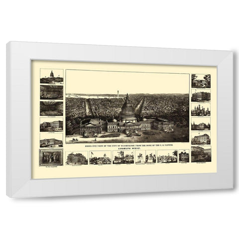 Washington DC - Sachese 1860 White Modern Wood Framed Art Print by Sachese