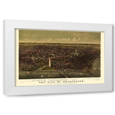 Washington DC - Currier 1892 White Modern Wood Framed Art Print by Currier