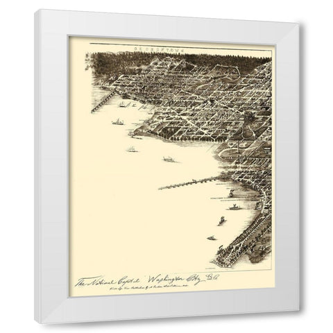 Washington DC - Baldwin 1883 White Modern Wood Framed Art Print by Baldwin