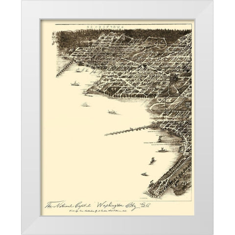 Washington DC - Baldwin 1883 White Modern Wood Framed Art Print by Baldwin