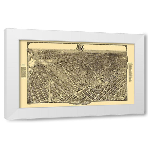 Washington DC - Olsen 1921 White Modern Wood Framed Art Print by Olsen