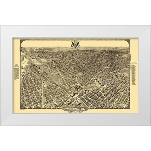 Washington DC - Olsen 1921 White Modern Wood Framed Art Print by Olsen