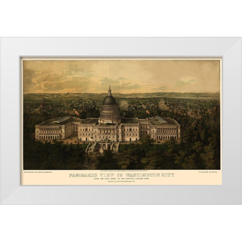 Washington DC - Bohn 1857 White Modern Wood Framed Art Print by Bohn