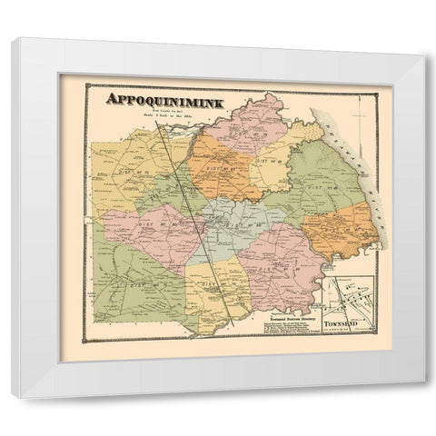 Appoquinimink Delaware Landowner - Beers 1868 White Modern Wood Framed Art Print by Beers