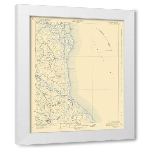 Bowers Delaware New Jersey Quad - USGS 1936 White Modern Wood Framed Art Print by USGS