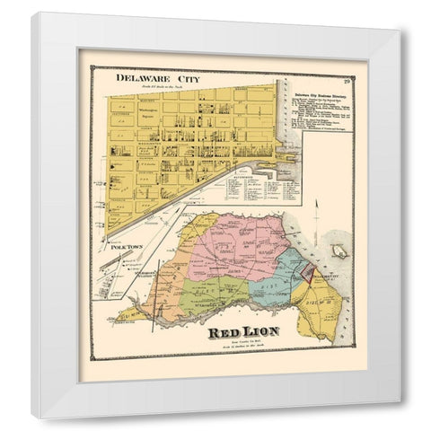 Delaware City, Red Lion Delaware Landowner White Modern Wood Framed Art Print by Beers