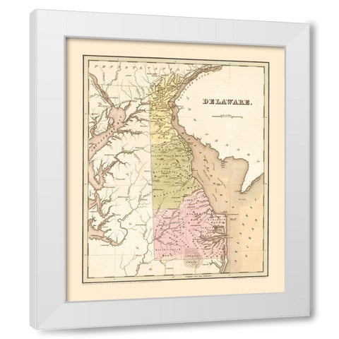 Delaware - Lucas 1838  White Modern Wood Framed Art Print by Lucas