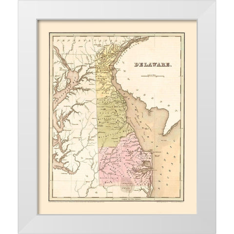 Delaware - Lucas 1838  White Modern Wood Framed Art Print by Lucas