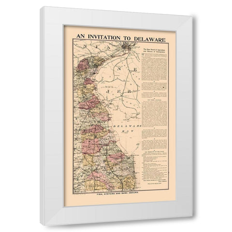Delaware - Smith 1903  White Modern Wood Framed Art Print by Smith