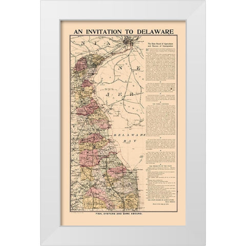 Delaware - Smith 1903  White Modern Wood Framed Art Print by Smith