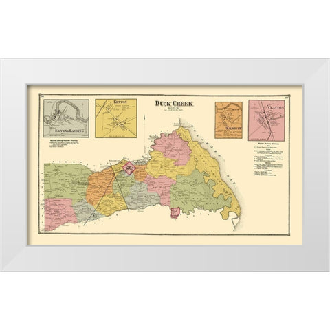 Duck Creek, Smyrna Landing, Kenton Delaware White Modern Wood Framed Art Print by Beers