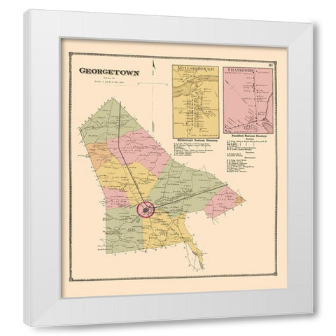 Georgetown, Millsborough, Frankford Delaware White Modern Wood Framed Art Print by Beers