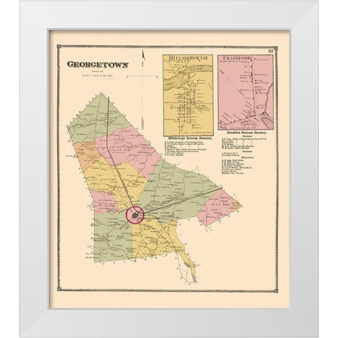 Georgetown, Millsborough, Frankford Delaware White Modern Wood Framed Art Print by Beers