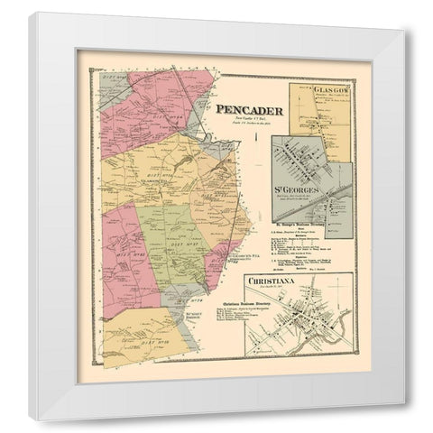 Pencader, Glasgow, St Georges Delaware Landowner White Modern Wood Framed Art Print by Beers