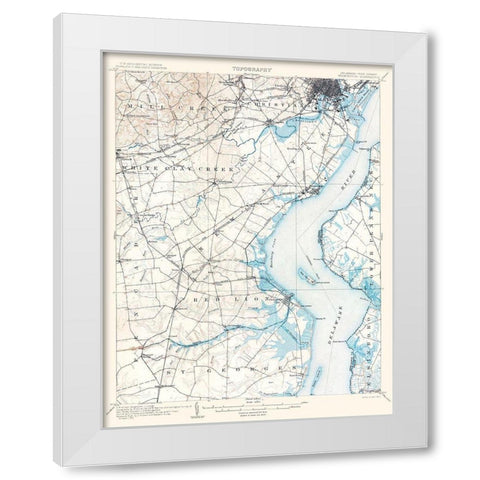 Wilmington Delaware Quad - USGS 1906 White Modern Wood Framed Art Print by USGS