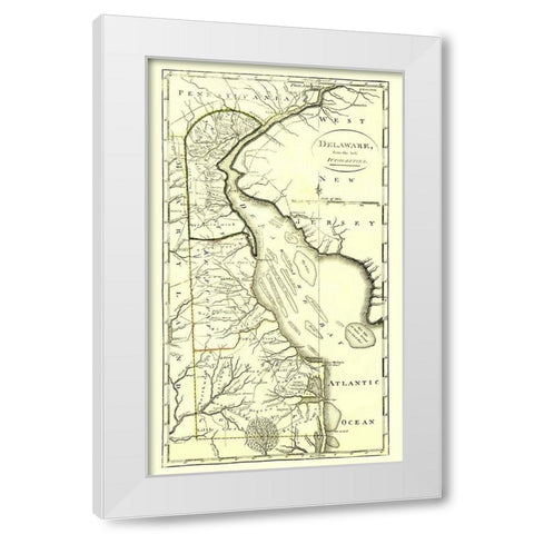 Delaware - Carey 1814 White Modern Wood Framed Art Print by Carey