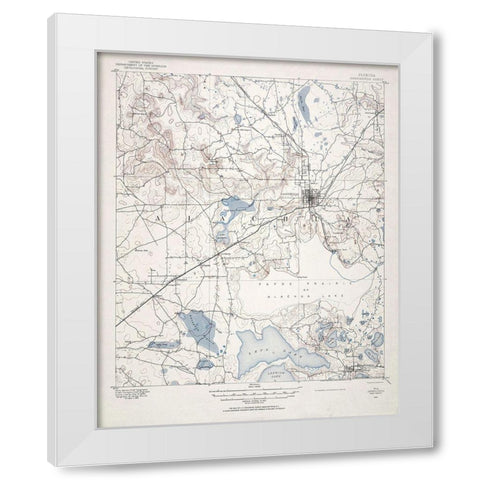 Arredondo Florida Quad - USGS 1890 White Modern Wood Framed Art Print by USGS