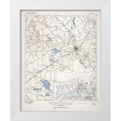 Arredondo Florida Quad - USGS 1890 White Modern Wood Framed Art Print by USGS