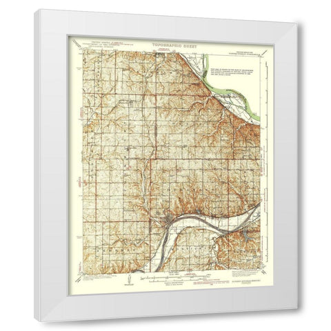 Bonner Springs Kansas Missouri Quad - USGS 1940 White Modern Wood Framed Art Print by USGS