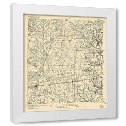 Cambon Florida Quad - USGS 1944 White Modern Wood Framed Art Print by USGS