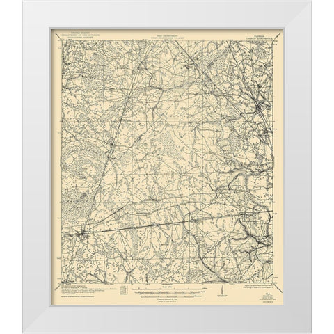 Cambon Florida Quad - USGS 1944 White Modern Wood Framed Art Print by USGS