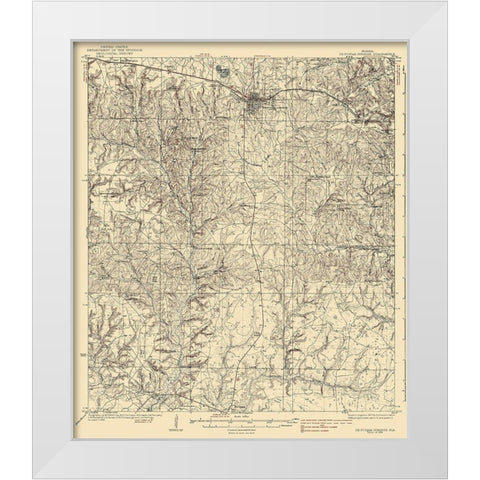 De Funiak Springs Florida Quad - USGS 1938 White Modern Wood Framed Art Print by USGS