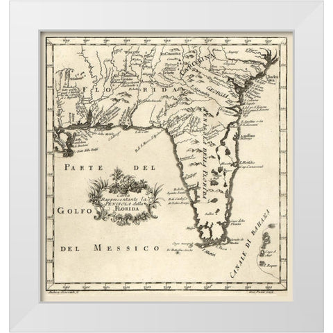 Florida - Scacciati 1763  White Modern Wood Framed Art Print by Scacciati