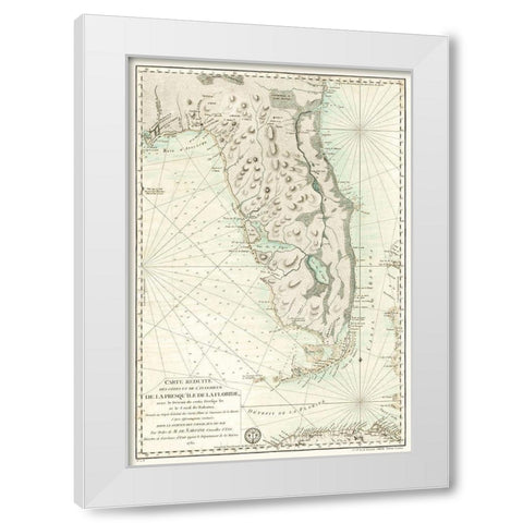 Florida - Sartine 1780  White Modern Wood Framed Art Print by Sartine